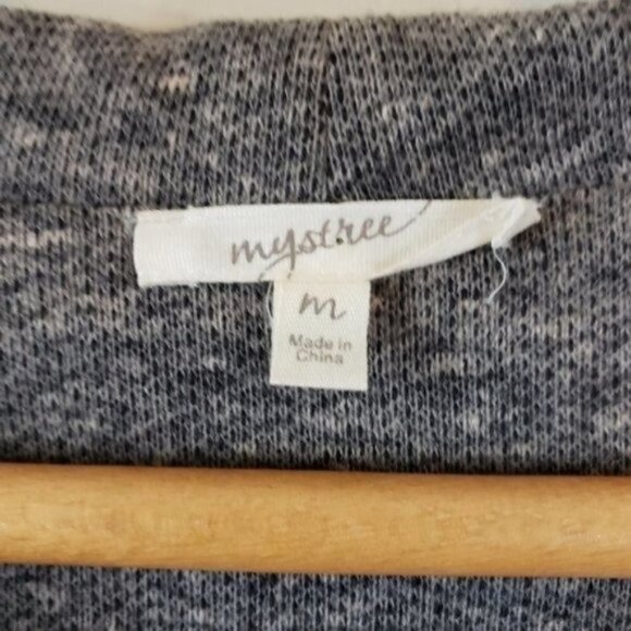 Mystree | Dark Heather Gray Asymmetrical Zip Sweater Jacket Size Medium - Picture 4 of 5